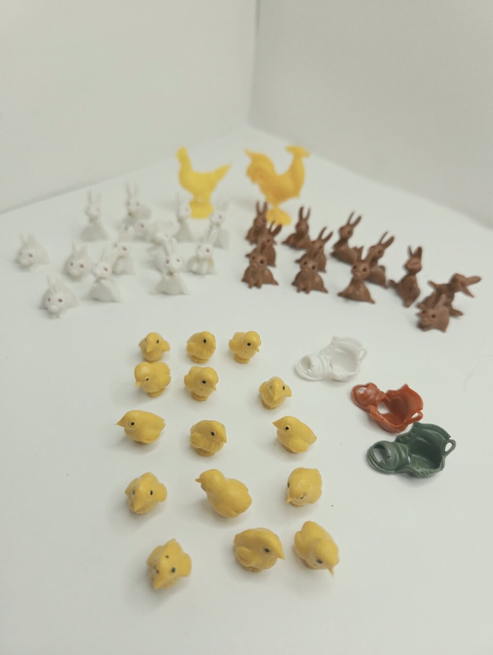 Vintage West Germany Miniature Bunny Chick & Rooster Lot with Mystery Bag